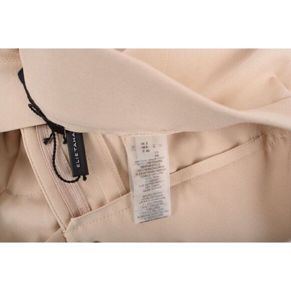 Elie Tahari Womens Pleated Wide-Leg Crepe Pants Trousers US 2 EU 40 Fawn Tan NWT - Picture 9 of 9